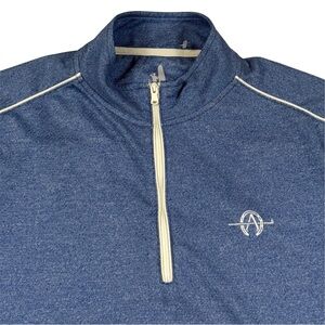 Johnnie O Quarter Zip Golf Pullover Casual Stretch Solid Navy Blue Mens Size L